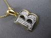 ESTATE .25CT ROUND DIAMOND 14KT TWO TONE GOLD 3D "R" INITIAL PENDANT #MILANO004