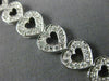ANTIQUE .90CT ROUND CUT DIAMOND 14K WHITE GOLD OPEN HEART LOVE BRACELET #19204