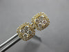 .68CT DIAMOND 18KT YELLOW GOLD 3D CLASSIC INVISIBLE SQUARE HALO STUD EARRINGS