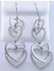 1.74CT DIAMOND 14KT WHITE GOLD MULTI HEART INTERTWINING CHANDELIER FUN EARRINGS