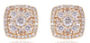 .61CT DIAMOND 14KT WHITE GOLD 3D ROUND & BAGUETTE FLOWER SQUARE STUD EARRINGS
