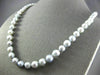 ESTATE LONG 14KT WHITE GOLD AAA GRAY TAHITIAN PEARL 3D FILIGREE NECKLACE #26602