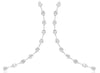 1.06CT DIAMOND 14KT WHITE GOLD 3D ROUND & BAGUETTE CHANDELIER HANGING EARRINGS