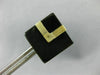 ESTATE LARGE AAA BLACK ONYX 14KT YELLOW GOLD CLASSIC SQUARE STUD EARRINGS #26504