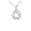 LARGE 1.0CT DIAMOND 18KT WHITE GOLD 3D MULTI FLOWER TEAR DROP FLOATING PENDANT