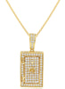 ESTATE LARGE 1.40CT DIAMOND 14KT YELLOW GOLD RECTANGULAR VOLT FLOATING PENDANT
