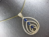 EXTRA LARGE 2.94CT DIAMOND & AAA SAPPHIRE 14KT YELLOW GOLD 3D TEAR DROP PENDANT