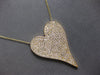 LARGE 2.50CT DIAMOND 14KT YELLOW GOLD 3D PAVE CLASSIC HEART SHAPE LOVE NECKLACE