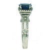 LARGE 3.32CT DIAMOND & AAA SAPPHIRE 18KT WHITE GOLD 3D CUSHION ENGAGEMENT RING