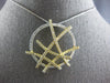 EXTRA LARGE 1.28CT DIAMOND 14K 2 TONE GOLD CIRCULAR CRISS CROSS FLOATING PENDANT