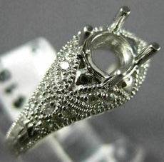 ANTIQUE WIDE .35CT DIAMOND 14KT WHITE GOLD 3D SEMI MOUNT ENGAGEMENT RING #15755