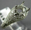 ANTIQUE WIDE .35CT DIAMOND 14KT WHITE GOLD 3D SEMI MOUNT ENGAGEMENT RING #15755
