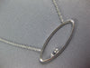 ESTATE LARGE .30CT DIAMOND 14K WHITE GOLD 3D OPEN OVAL SIDEWAY FUN LOVE NECKLACE