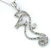 ESTATE .45CT DIAMOND 14KT WHITE GOLD 3D HAPPY SEA HORSE LUCKY FLOATING PENDANT