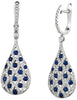 2.20CT DIAMOND & AAA SAPPHIRE 14KT WHITE GOLD 3D TEAR DROP LEVERBACK EARRINGS