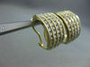 ESTATE WIDE 3.0CT FANCY DIAMOND 14KT TWO TONE GOLD 4 ROW HUGGIE EARRINGS #21295