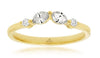 ESTATE .27CT DIAMOND 14KT YELLOW GOLD MARQUISE & ROUND V SHAPE ANNIVERSARY RING