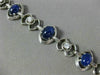 ANTIQUE LARGE 15.0CT DIAMOND & AAA CABOCHON SAPPHIRE PLATINUM 3D TENNIS BRACELET
