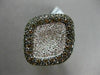 ESTATE LARGE 2.77CT WHITE CHOCOLATE FANCY DIAMOND 14K WHITE GOLD SQUARE FUN RING