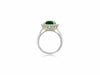 GIA CERTIFIED 4.77CT DIAMOND & AAA EMERALD 18KT 2 TONE GOLD OVAL ENGAGEMENT RING