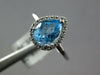 1.17CT DIAMOND & AAA BLUE TOPAZ 14K WHITE GOLD PEAR SHAPE & ROUND HALO LOVE RING