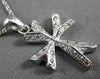 ANTIQUE SMALL .20CT DIAMOND 18KT WHITE GOLD 3 DIMENSIONAL CROSS PENDANT #22969