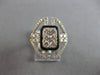 LARGE 1.23CT DIAMOND & ENAMEL 14KT YELLOW 3D GOLD ROUND CLUSTER SQUARE FUN RING