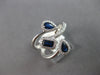 ESTATE WIDE 1.23CT DIAMOND & AAA SAPPHIRE 14KT WHITE GOLD MULTI SHAPE LOVE RING