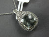 4.06CT DIAMOND & AAA GREEN AMETHYST 14KT WHITE GOLD 3D SQUARE FLOATING PENDANT