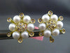 ESTATE LARGE .62CT DIAMOND & PEARL 18KT TWO TONE GOLD 3D FLOWER CLIP ON EARRINGS
