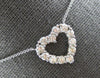 ESTATE 1.24CT DIAMOND 14KT WHITE GOLD 3D ROUND CLASSIC OPEN HEART LOVE NECKLACE
