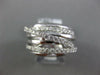 ESTATE WIDE .91CT DIAMOND 18KT WHITE GOLD 3D MULTI ROW CRISS CROSS LOVE RING