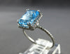 ESTATE 3.15CT DIAMOND & AAA BLUE TOPAZ 14KT WHITE GOLD CUSHION & ROUND FUN RING