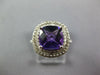2.84CT DIAMOND & AAA AMETHYST 14K WHITE GOLD CUSHION DOUBLE HALO SQUARE FUN RING