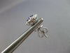 LARGE 1.66CT DIAMOND & AAA SAPPHIRE 14KT WHITE GOLD ROUND FLOWER STUD EARRINGS