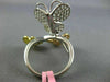 LARGE .91CT WHITE PINK & FANCY YELLOW DIAMOND 18KT TRI COLOR GOLD BUTTERFLY RING