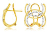 ESTATE WIDE .29CT DIAMOND 14KT YELLOW GOLD 3D DOUBLE HORSESHOE CLIP ON EARRINGS