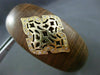 ESTATE .30CT DIAMOND 14K YELLOW GOLD HANDCRAFTED FILIGREE WOODEN BANGLE BRACELET