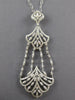 EXTRA LARGE 2.64CT DIAMOND 14KT WHITE GOLD ROUND & MARQUISE MULTI LEAF PENDANT
