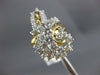 ESTATE LARGE 4.0CT DIAMOND 14KT 2 TONE GOLD 3D CLUSTER SWIRL COCKTAIL RING #456