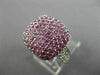 ESTATE LARGE 2.82CT DIAMOND & AAA PINK SAPPHIRE 18KT WHITE GOLD 3D SQUARE RING
