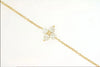 ESTATE .41CT DIAMOND 14KT YELLOW GOLD 3D ROUND 4 STONE FLOWER LOVE BRACELET