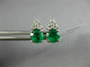 ESTATE .60CT DIAMOND & AAA EMERALD 14KT WHITE GOLD 3D ROUND STUD EARRINGS #26659