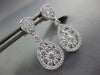 LARGE 1.57CT DIAMOND 18KT WHITE GOLD CLUSTER FLOWER TEAR DROP HANGING EARRINGS
