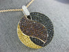 ESTATE LARGE 2.46CT MULTI COLOR DIAMOND 18K TRI COLOR GOLD CIRCULAR LEAF PENDANT