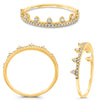 ESTATE .19CT DIAMOND 14KT YELLOW GOLD 3D CLASSIC ROUND CROWN FUN RING