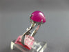 ESTATE 3.62CT AAA CABOCHON RUBY 18KT WHITE GOLD PEAR SHAPE DOUBLE LEAF FUN RING