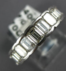 ESTATE 2.70CT EMERALD CUT DIAMOND 18K WHITE GOLD ANNIVERSARY RING F/G VVS #20781