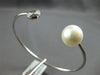 .12CT WHITE & BLACK DIAMOND & SOUTH SEA PEARL 18K WHITE GOLD PIE BANGLE BRACELET