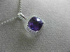 ESTATE 1.52CT DIAMOND & AAA AMETHYST 14KT WHITE GOLD CUSHION SQUARE HALO PENDANT